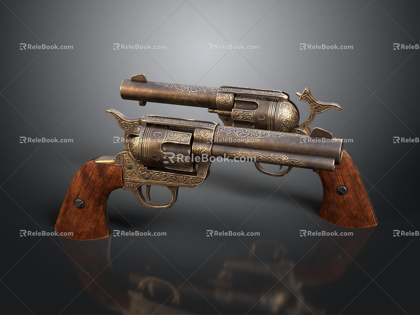 revolver revolver pistol semi-automatic pistol automatic pistol modern weapon hot weapon 3d model