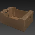 Open Brown Cardboard Box With Sturdy Folded Edges And Carry Handles Design