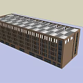 Modern Office Building Exterior With Brown Facade Large Windows And Multiple Floors 3d model