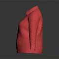Cute Animal Wearing Red Knitted Sweater With Polo Collar And Buttons