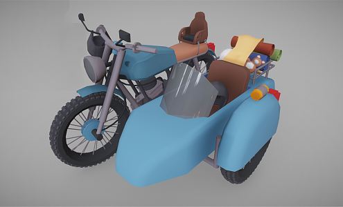 Modern Motorcycle Cartoon Motorcycle 3d model