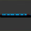Two Red And Blue Narrowboats With Windows On Calm Water Surface