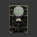 Vintage Blue Electronic Test Device With Analog Meter Control Knobs And Waveform