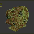 Orange Industrial Blower Mechanical Equipment With Metal Casing And Fan Blades