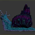 3D Rendered Fantasy Creature With Vibrant Purple Blue Pink Colors Tentacles And Intricate Texture