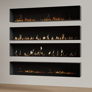 Modern Electronic Flame Fireplace 3d model