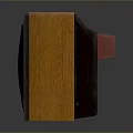 Vintage Retro Computer Monitor With Wooden Frame And Black Screen Design