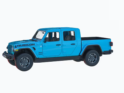 Blue Jeep Rubicon Four Door Pickup Truck With Stylish Exterior And Off Road Design 3d model