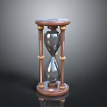 Classic Wooden Frame Hourglass With Glass Timer And Golden Accents Base