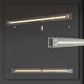 Modern Transparent Glass Linear Chandelier With Hanging Strip Lighting For Interior Spaces