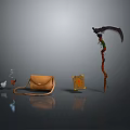 Brown Leather Shoulder Bag And White Decorative Shoe With Small Fashion Accessories