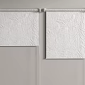 White Textured Roller Curtains With Wall Mounted Design For Home Interior Decor 3d model