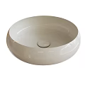 Round Beige Ceramic Wash Basin With Smooth Surface And Modern Design 3d model