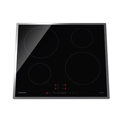 Samsung Induction Hob With Black Glass Surface Four Heating Zones And Control Panel Red Lights 3d model