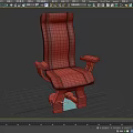 Modern Leather Upholstered Single Chair With Armrests And Metal Base