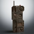 Vintage Metal Doorbell With Rustic Mechanical Knob Button And Antenna Design