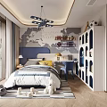 Stylish Modern Nautical Adventure Themed Boys Bedroom With Fun Play And Comfortable Study Area