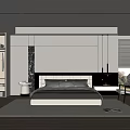 Modern Bedroom Interior With King Size Bed Wardrobe Pendant Lights Accent Chair And Natural Light