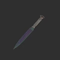 Vibrant Purple Green Blade Dagger With Wrapped Handle And Metallic Finish