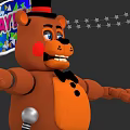 Cheerful Brown Bear Doll with Top Hat Bow Tie and Birthday Sign Star Decorations