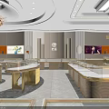 Elegant Jewelry Store Interior With Modern Display Cases And Chandelier Lighting