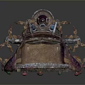 Cosmic Space Exploration Futuristic Vehicle With Purple Pink Exterior Blue Lights And Mechanical Structures
