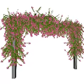 Lush Hanging Vines With Purple Flowers And Green Leaves For Decoration