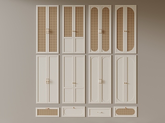 French Cream Air Cabinet Door 3d model