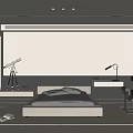 Modern Bedroom Interior With Platform Bed Recessed Lighting And Area Rug