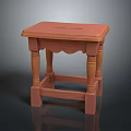 Warm Toned Wooden Side Table With Carved Legs And Square Decorative Top