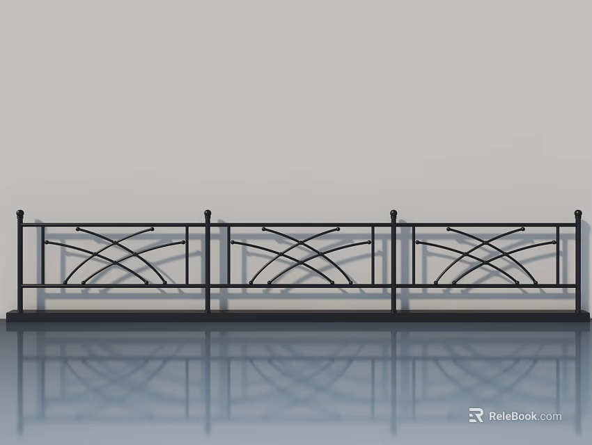 Modern Black Swing Door With Intricate Cross Pattern For Home Interior Design 3d model