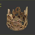 Ornate Copper Colored Crown With Intricate Scrollwork For Clothing Fashion Accessories