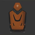 Orange Modern Gaming Chair With Black Accents And Headrest Logo Design
