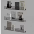 Modern Transparent Wall Mounted Three Tiered Shelves For Book Display Storage 3d model