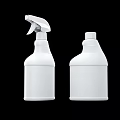 White Plastic Bathroom Cleaning Spray Bottles And Refillable Containers Set