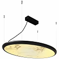 Modern Round Ceiling Light with Marble Texture Black Frame and Warm Illumination 3d model