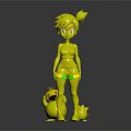 Modern game character girly girl 3d model