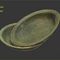 Sculpted Bronze Oval Dishes With Ancient Patina Surface Stacked Arrangement Design