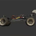 Off Road RC Car Chassis With Large Wheels And Colorful Electronic Wiring