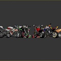 Modern motorcycle two-wheeled motorcycle off-road motorcycle road racing motorcycle 3d model