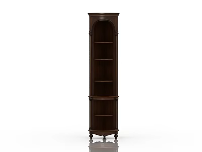 Classic Dark Brown Wooden Bookcase With Multiple Open Shelves And Decorative Legs 3d model