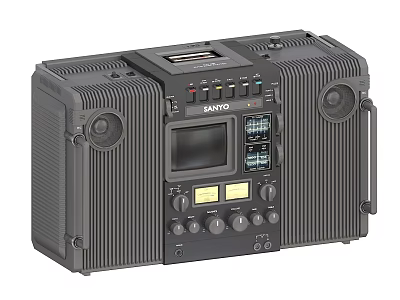 Sanyo Retro Boombox Radio Cassette Player With Speakers Dials And 3d model