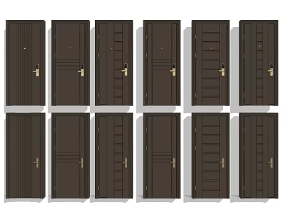 Modern door door password lock combination 3d model