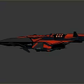 Sleek Red And Black Sci Fi Spaceship Model With Futuristic Design Details