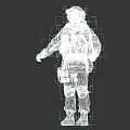 Tactical Military Game Movie Character With Camouflage Uniform Helmet Vest And Goggles