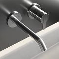 Contemporary Bathroom Vanity Design With Wooden Cabinet Mirror And Silver Faucet