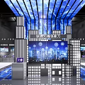 5G Technology Exhibition Booth Featuring Huawei China Mobile OPPO and Interactive Screens