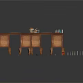 Vintage Wooden Furniture Tables With Carved Legs Drawers And Patterned Rugs