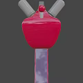 Futuristic Red And Gray Ray Gun With Metallic Barrel And Sleek Grip Design
