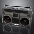 Retro Portable Boombox Stereo With Dual Speakers And Cassette Player